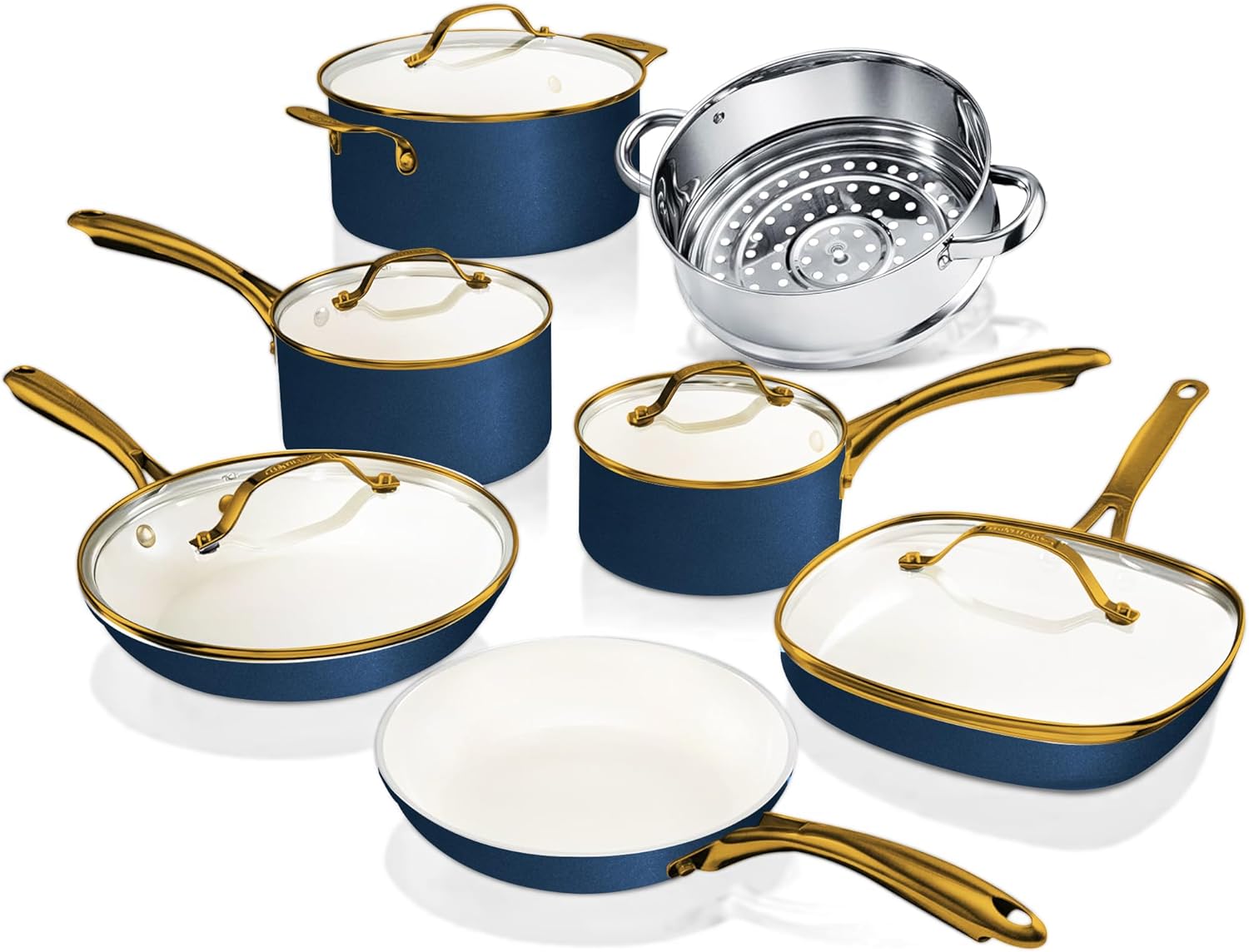 Gotham Steel 12 Pc Ceramic Pots and Pans Set