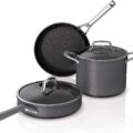 Ninja C35000W Foodi NeverStick Premium Hard-Anodized 5-Piece Cookware Set , Black