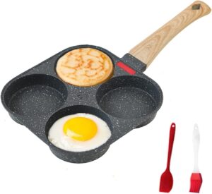 HUPECHAM 4-Cup Egg Pan Nonstick, and Healthy Granite Egg Frying Pan
