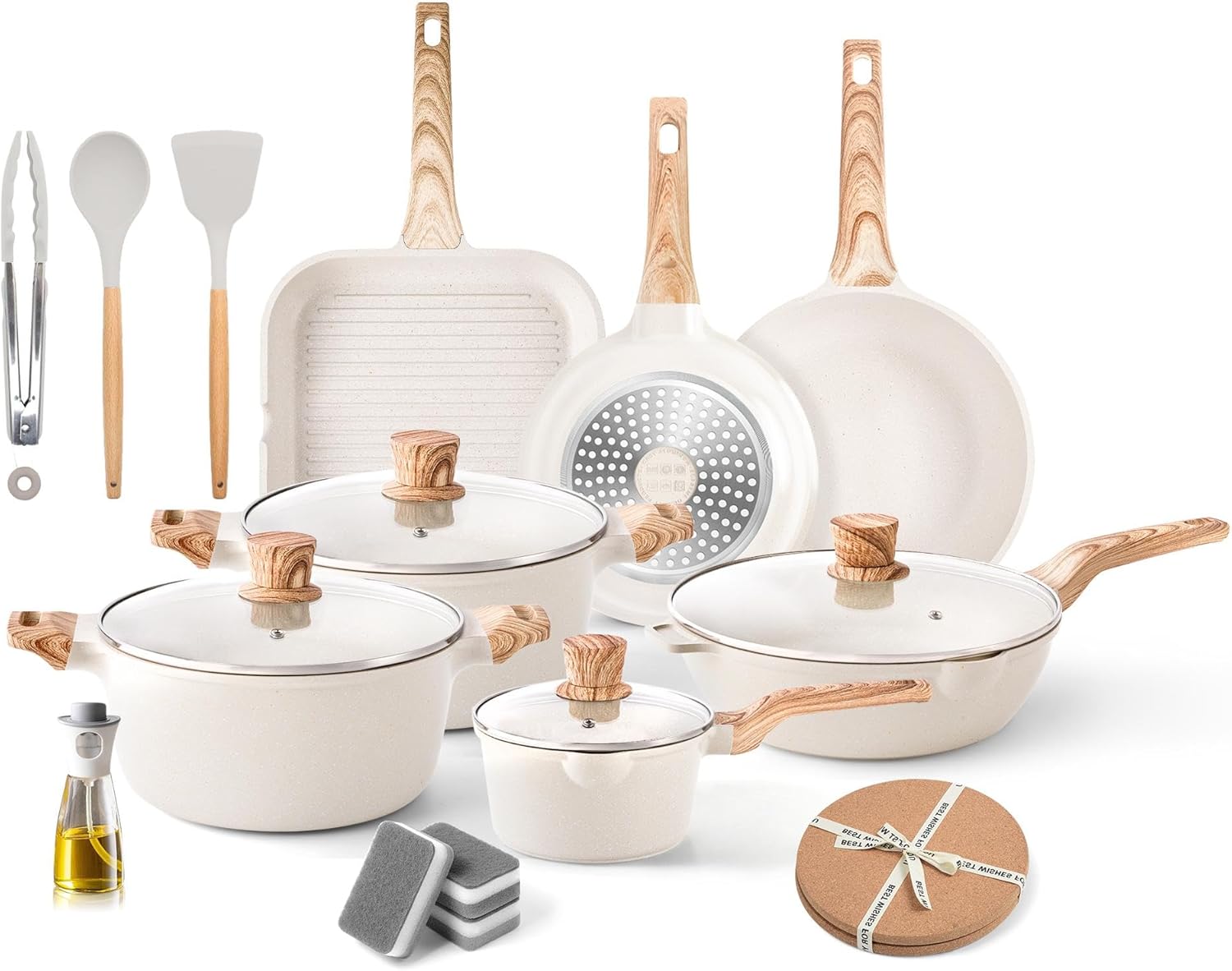 Caannasweis 20Pcs Cookware Sets