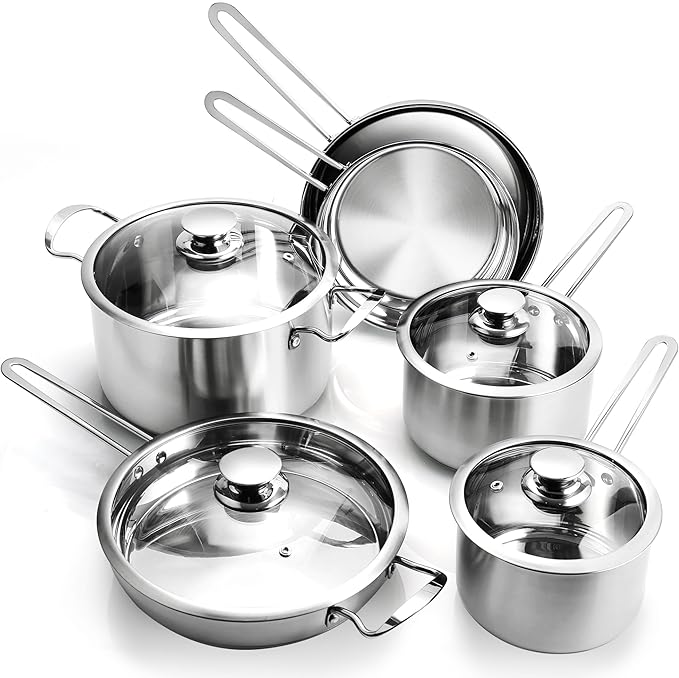 KroWallu 10-Piece Pots and Pans Set