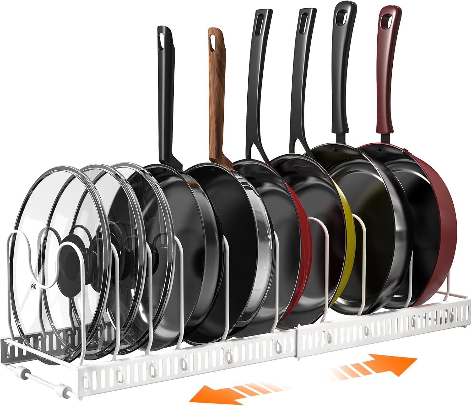 Puricon Expandable Pot and Pan Organizer for Cabinet with 10 Dividers