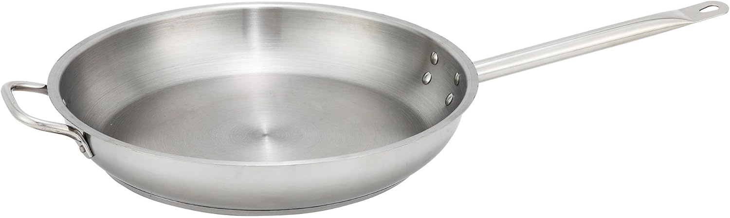 Winco Commercial-Grade Stainless Steel Fry Pan