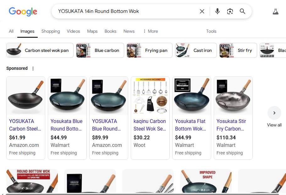 Yosukata 14-inch Round Bottom Wok Options