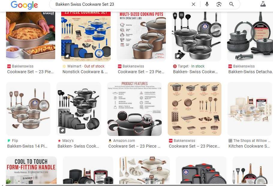 Bakken Swiss Cookware Set Displayed in Search Results