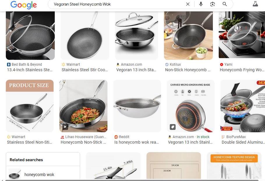 Various Vegoran Steel Honeycomb Woks Displayed Online