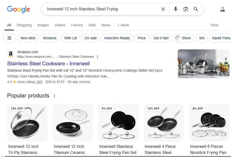 Innerwell Non-stick Pans and Cookware on Display