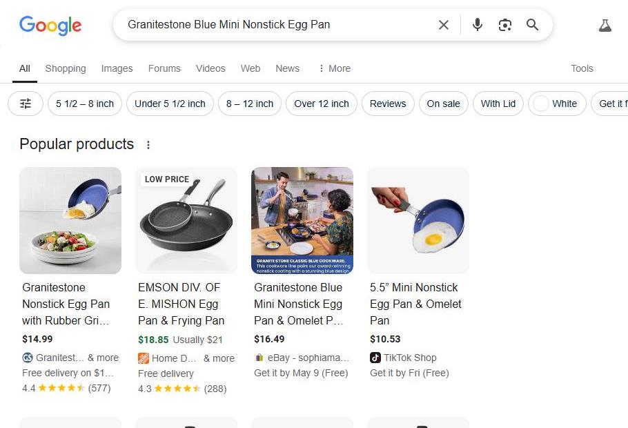 Granitestone Blue Mini Nonstick Egg Pan Options Online