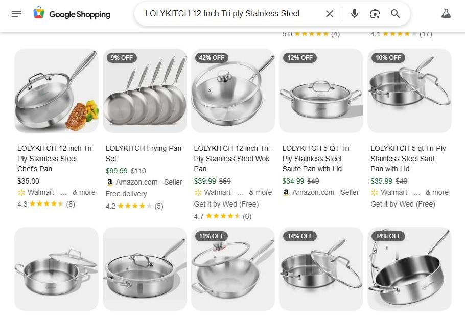 Stainless Steel Pans on Sale