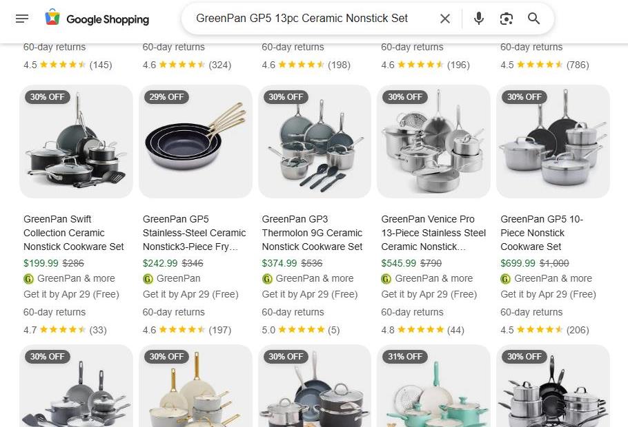 GreenPan Cookware Sets on Sale