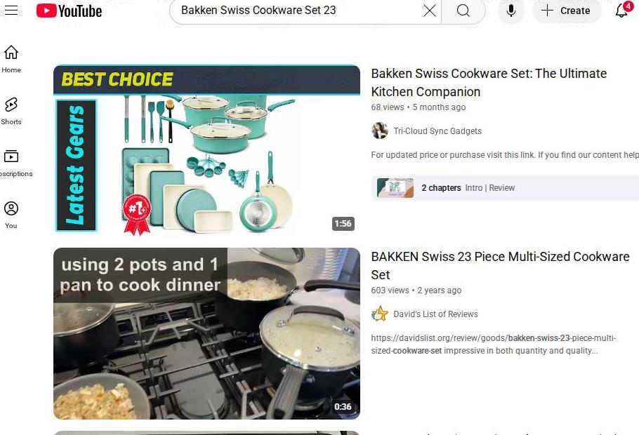 Bakken Swiss Cookware Set Featured in YouTube Videos