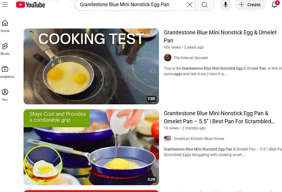 Granitestone Blue Mini Nonstick Egg & Omelet Pan Featured in YouTube Videos