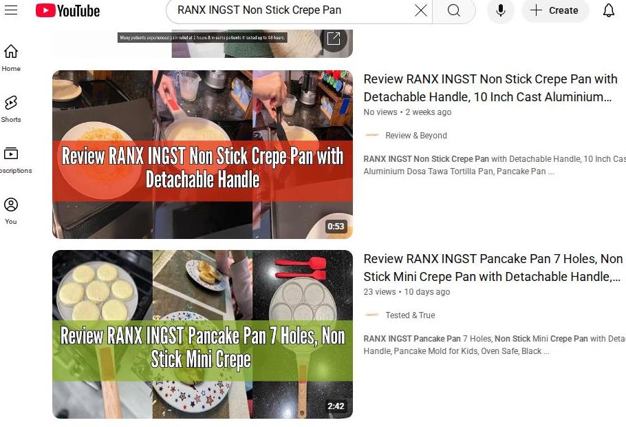 RANX INST Non-Stick Pans Reviewed on YouTube